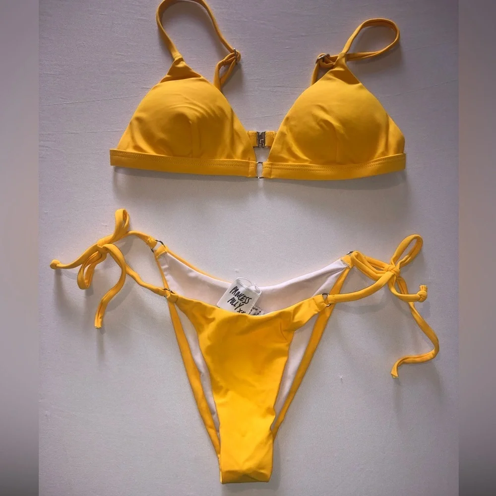 Princess Polly Recycled Nylon Paris Bikini Top & Bottom Set Size XXS